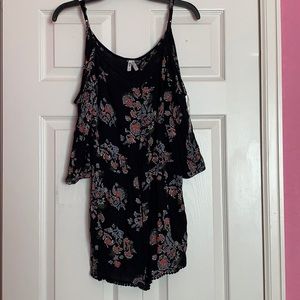 Black Floral Romper